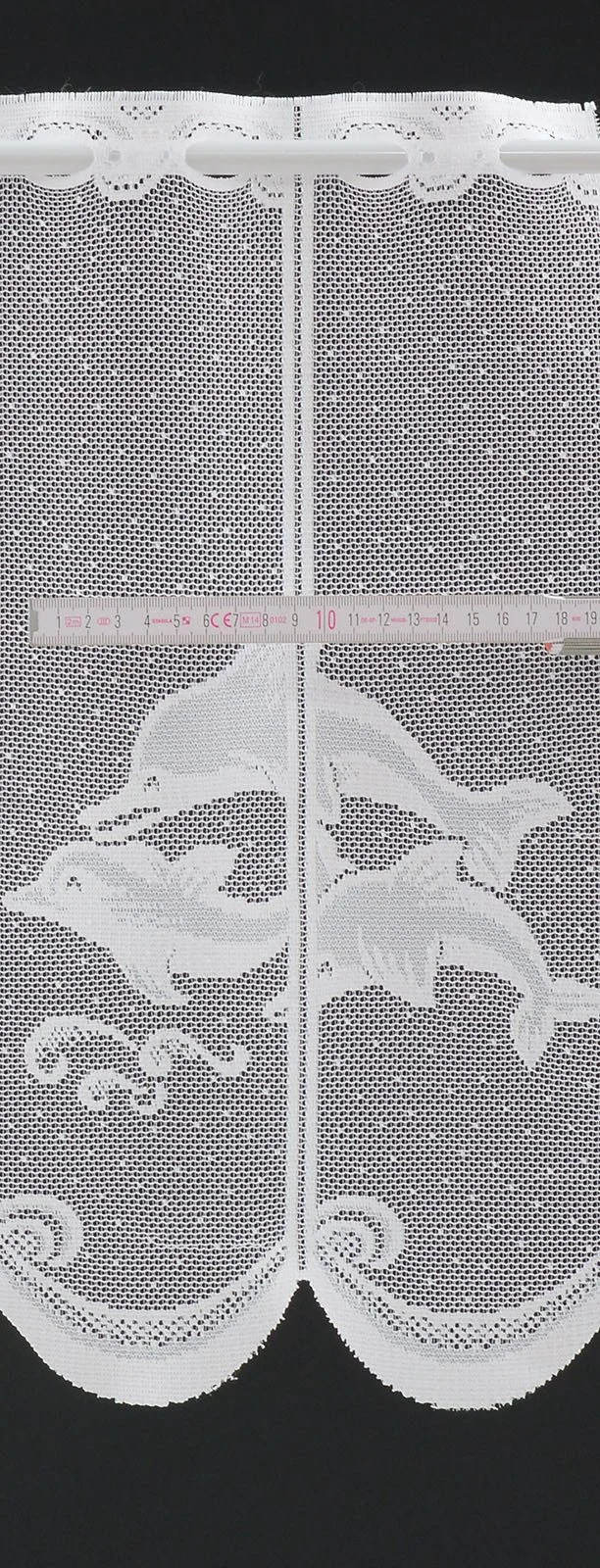 Scheibengardine „Delfin“ – 45 cm Höhe, Wunschbreite in 22-cm-Schritten
